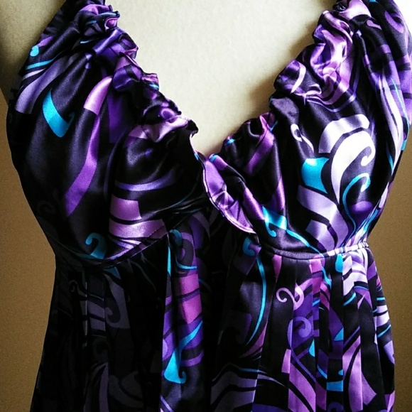 Medium Guess Purple Halter Mini Dress - Picture 8 of 10